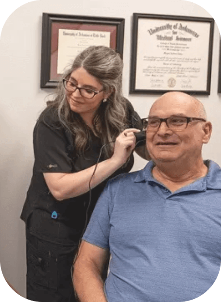 hearing loss patient getting a hearing test in CO